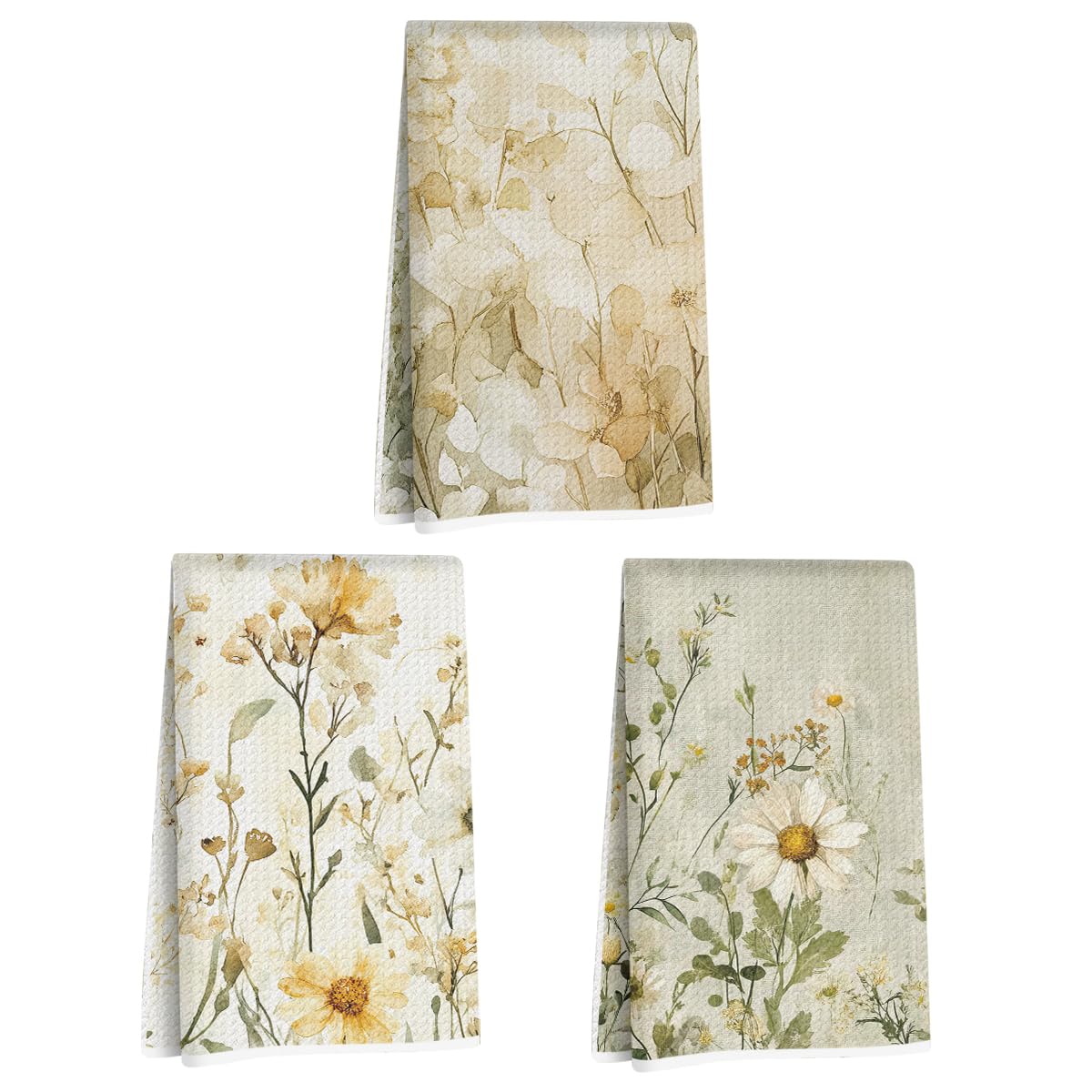 Jztco 3 Pcs Floral Kitchen Towels, Housewarming Gifts for Women