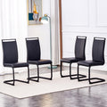 Gopop Modern Dining Chairs Set Of 4,High Back Kitchen Chairs,Side Room Chair With Black Powder Coating Metal Legs,Easy To Clean