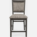 Jofran Altamonte Upholstered Stool Counter Barstool Set, 20X24X42, Brushed Grey