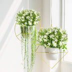 6Pcs Artificial Uv Resistant Flowers Outdoor Fake Plants Flowers Star Jasmine White Greenery Plastic Flowers Farmhouse Plants Sh