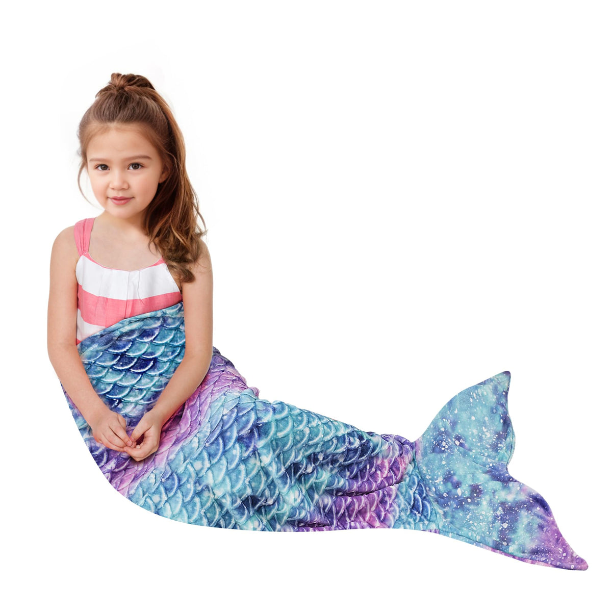 Catalonia Toddlers Mermaid Tail Blanket, Super Soft Plush Flannel Sleeping Snuggle Blanket For Kids, Mermaid Gifts For Girls 4-6