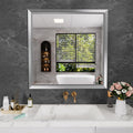 Amorho 36x36 Inch Bathroom Mirror Silver, Thick Metal Framed Wall Mirrors for Over Sink, Brushed Nickel Mirror Perfect for Bedro