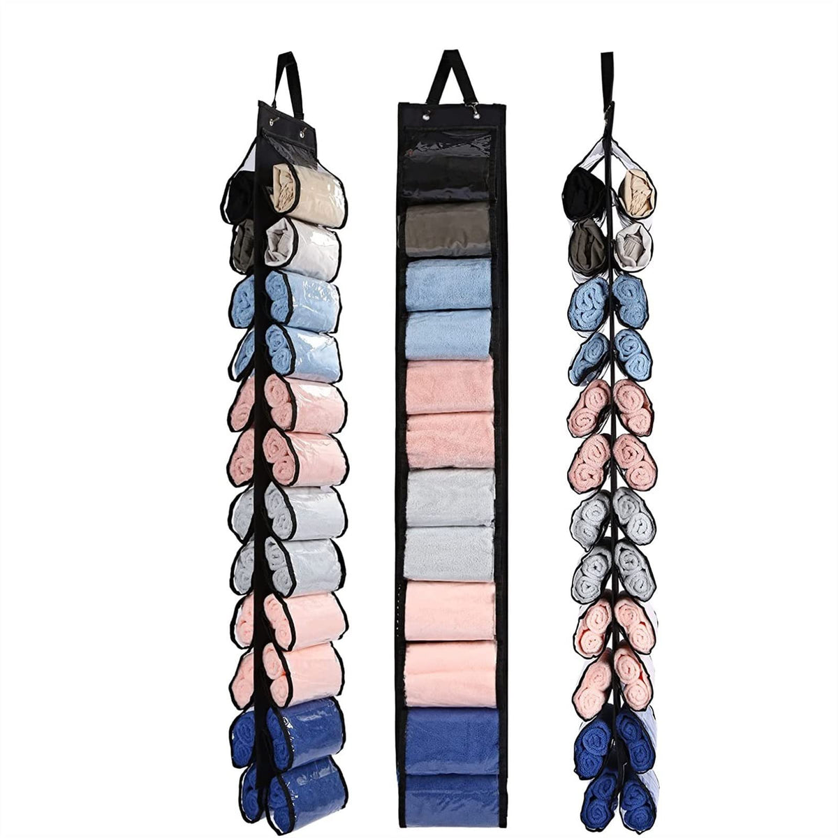 xiyouya Portable Closet Hanging Clothes Storage Organizer Wardrobe Closet Organizer with 24 Compartments Portable Space Saving C
