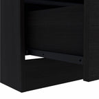 HomeRoots Particle Board 29" Black Three Drawer Dresser