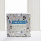 Comfort Spaces Cotton Flannel Breathable Warm, Deep Pocket Sheets With Pillow Case Bedding, Queen, Multi Forest Animals 4 Piece