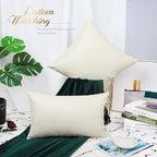 Brawarm Faux Leather Pillow Covers 20 X 20 Inches, Ivory White Leather Pillow Covers Pack Of 2, Crocodile Leather Decorative Thr