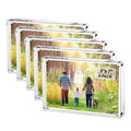 Boxalls 5X7 Acrylic Picture Frames - 5 Pack, Clear Frameless 5X7 Inches Photo Frames With Magnetic, Double Sided Transparent Desktop Frame(5 Pack)