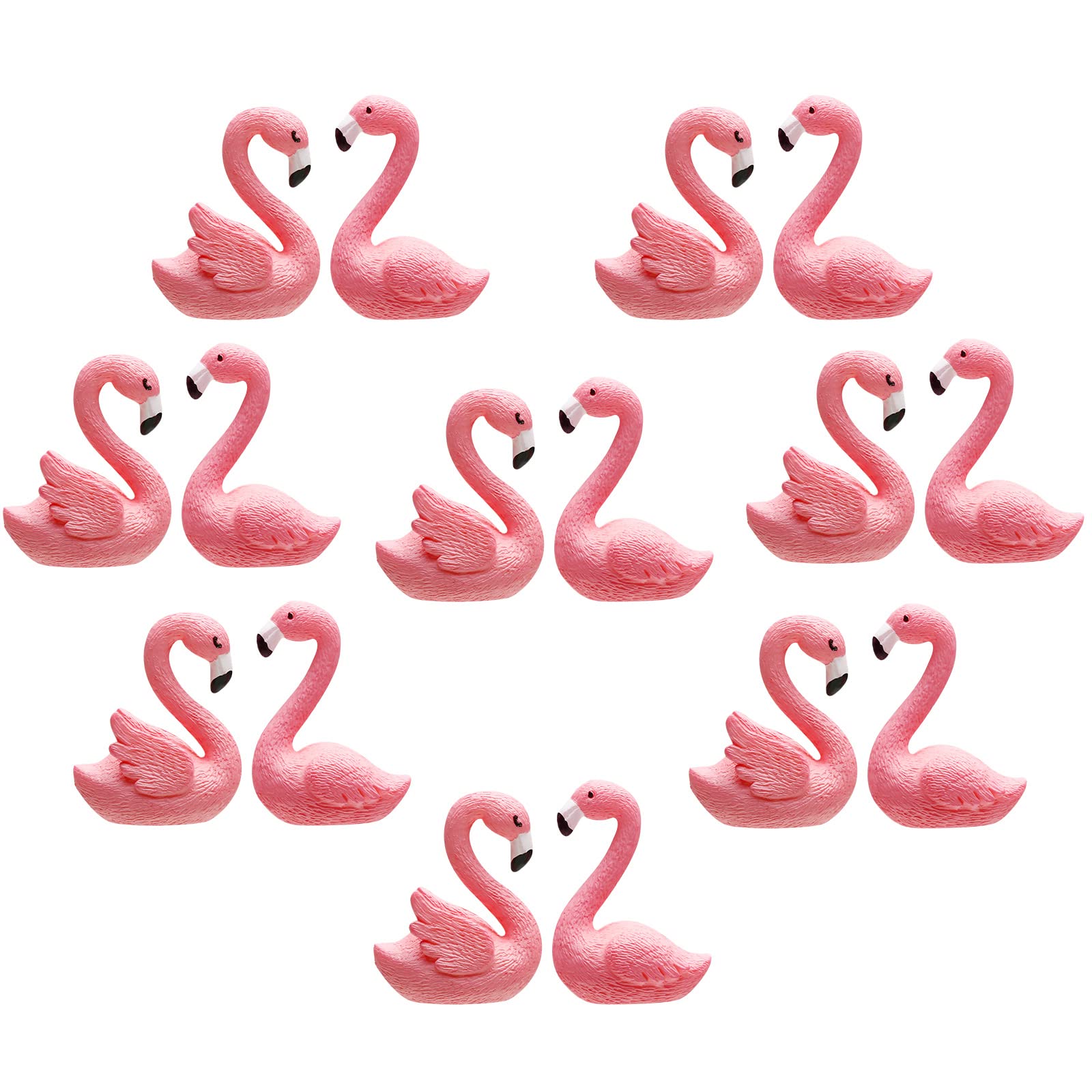 Boao 16 Pieces Mini Flamingo Miniature Figurines Garden Miniature Moss Landscape Diy Ornament Accessories (2 Styles), Cake Decor