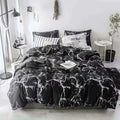 Clothknow Black White California King Comforter Sets 3Pcs Marble Bedding Comforter Sets Black Comforter Abstract Black Comforter