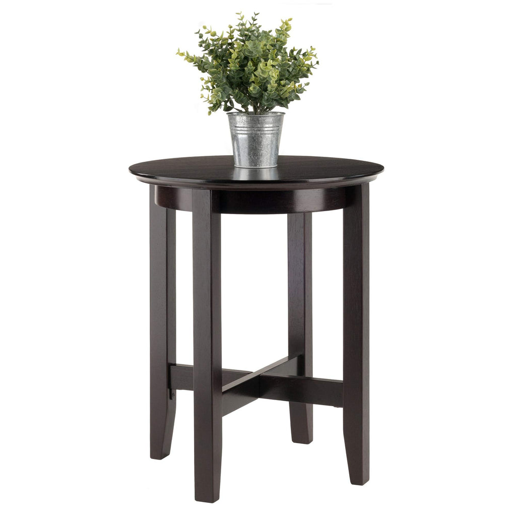 Ergode Deluxe Wood Sasha Accent Table | Sleek Curved Design | Ample Storage | Black Finish | Multiple Finishes Available | Assembly Hardware Included | 20' W x 20' D x 27' H (92118-VV)