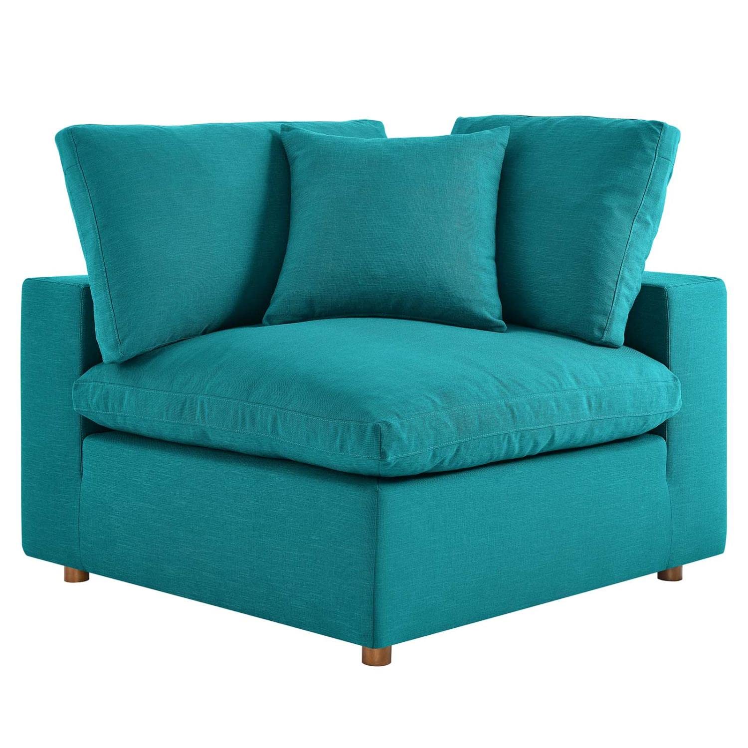 Modway Commix 6-Piece Modern Fabric Overstuffed Sectional Sofa In Teal