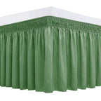 Biscaynebay Wrap Around Bed Skirts For King & Cal King Beds Short Drop Of 12', Sage Adjustable Elastic Dust Ruffles Easy Fit Wr