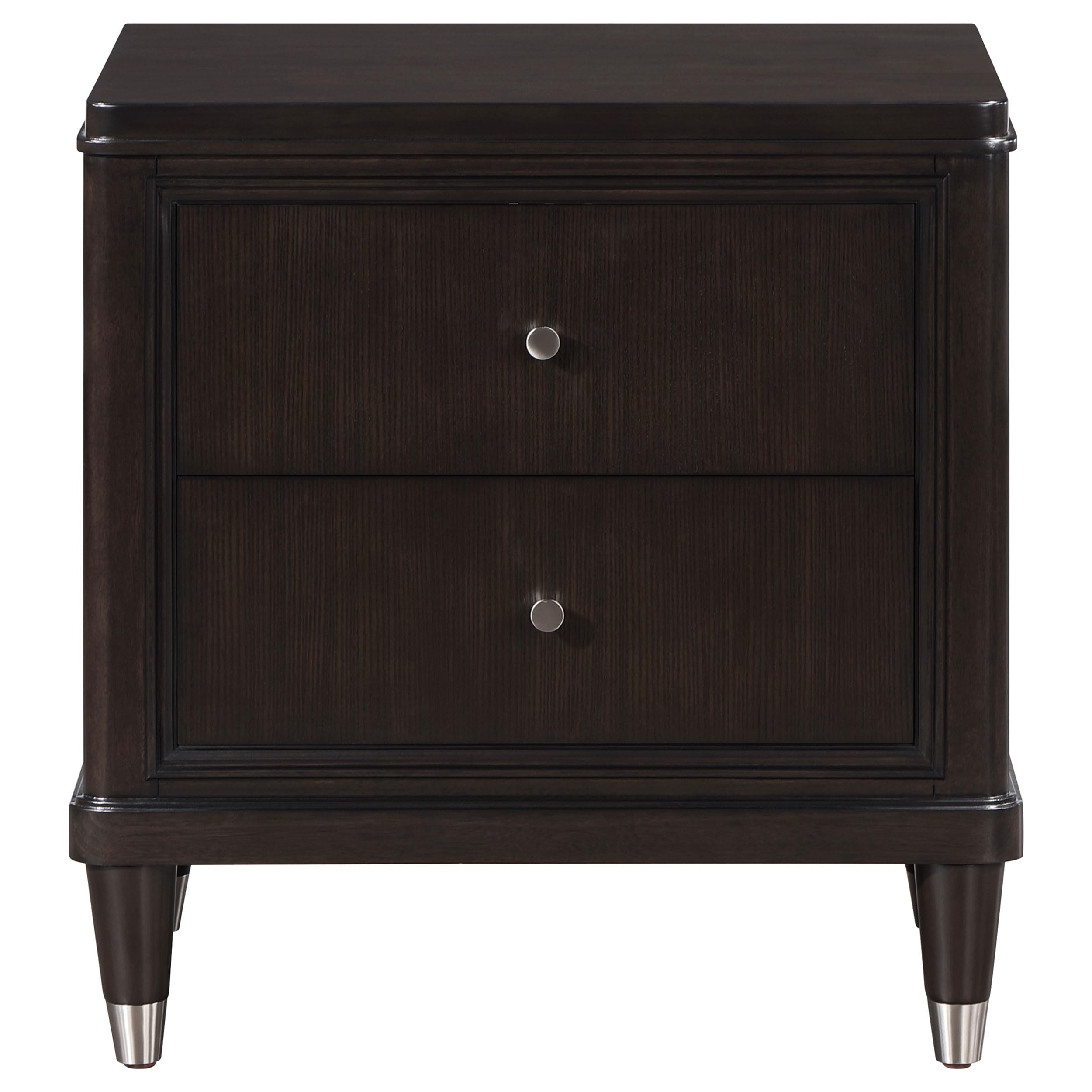Coaster Home Furnishings Emberlyn Mid-Century Modern Wood 2-Drawer Bedroom Nightstand Bedside Table Organizer Unit Brown 223062
