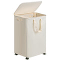 Slim Laundry Hamper with Wheels, Rolling Laundry Basket with lid and wheels Clothes Hamper Foldable Tall Dirty Clothes Basket St
