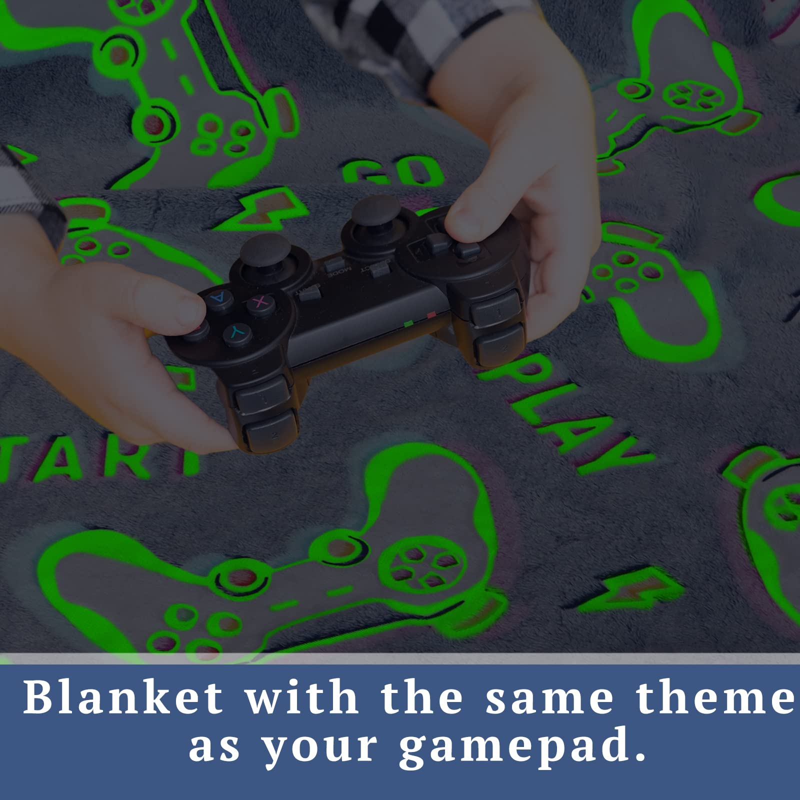 Glow In The Dark Blanket Gaming Controller Glowing Throw Blanket Gamer Plush Luminous Blankets And Throws Soft Throw Gift For Ki
