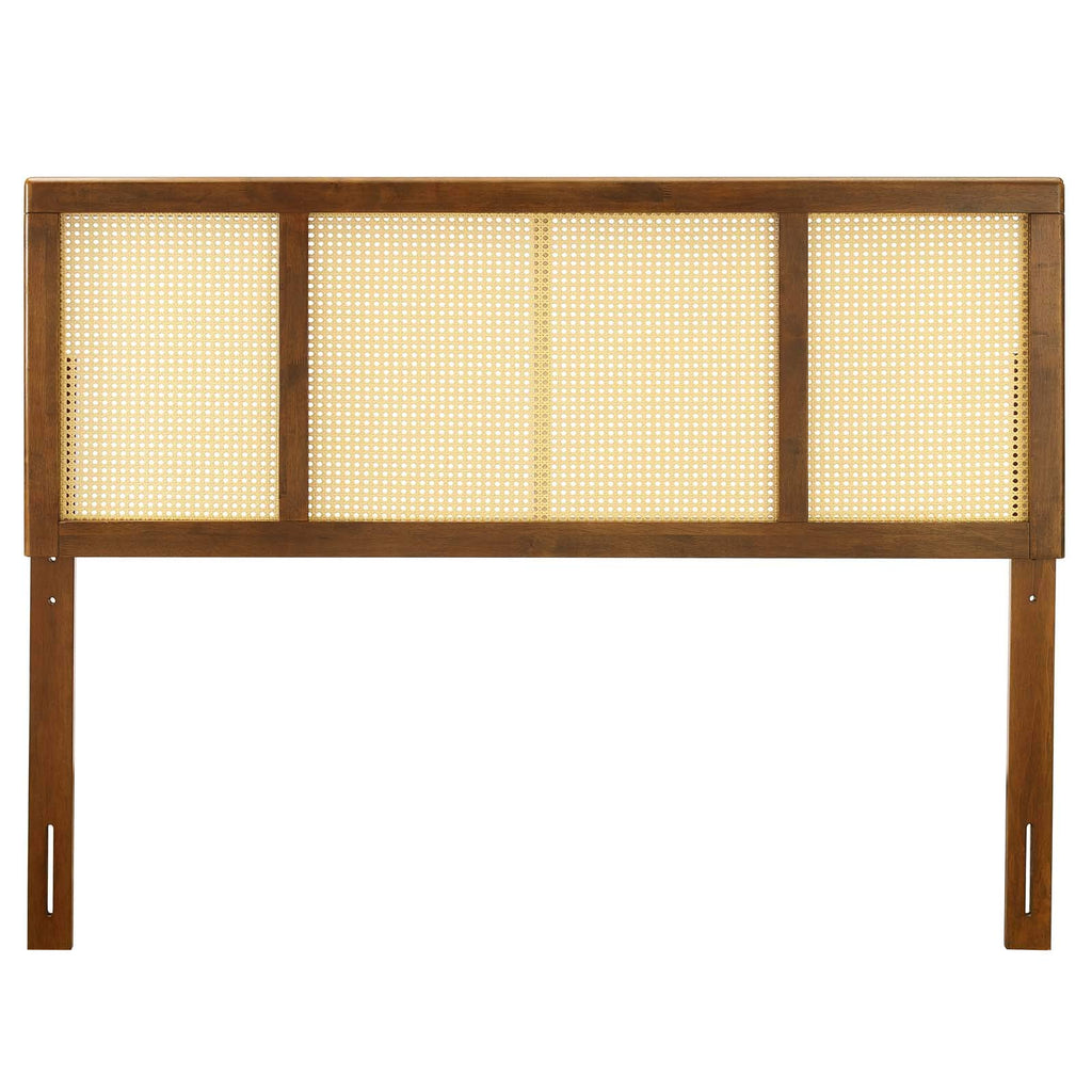 Modway Delmare Cane Woven Rattan King Headboard In Walnut