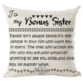 Ramirar Black Word Art Quote To My Bonus Sister Family Isn'T Always Blood Love Decorative Throw Pillow Cover Case Home Living Ro