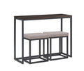 Steve Silver Furniture Yukon Counter Bar, with 2 Stools, Modern Transitional, Small Dining Table, Desk, Iron Sled Base, Kitchen Dining Room, Hall Piece, Apartment, 16 x 48 x 36 inches, Brown