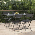 vidaXL 4 pcs Black Bistro Chairs; Foldable Design with Weather-Resistant Poly Rattan and Stable Powder-Coated Steel Frame. Easy to Assemble & Ideal for Patio, Garden or Terrace Seating.