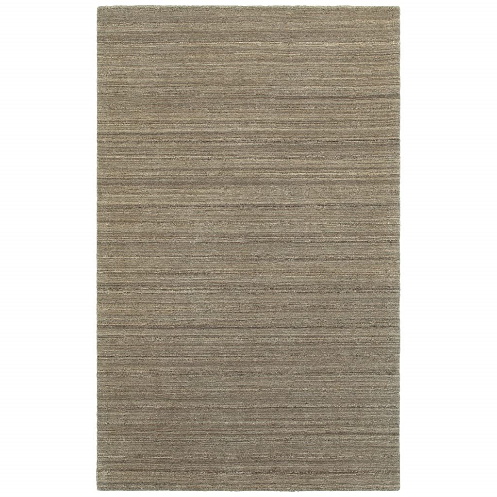 HomeRoots Wool 4'x6' Two-Toned Brown and Beige Indoor Area Rug