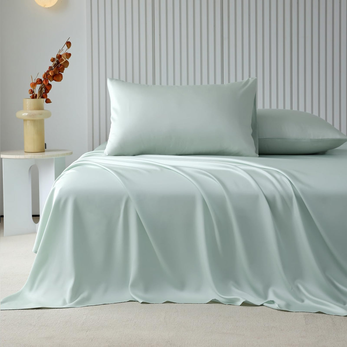 Highbuy Queen Size Sheet Set 4 Piece - Luxury Breathable Cooling Sheets Queen - Hotel Soft Bed Sheets Deep Pockets Queen Sheet S