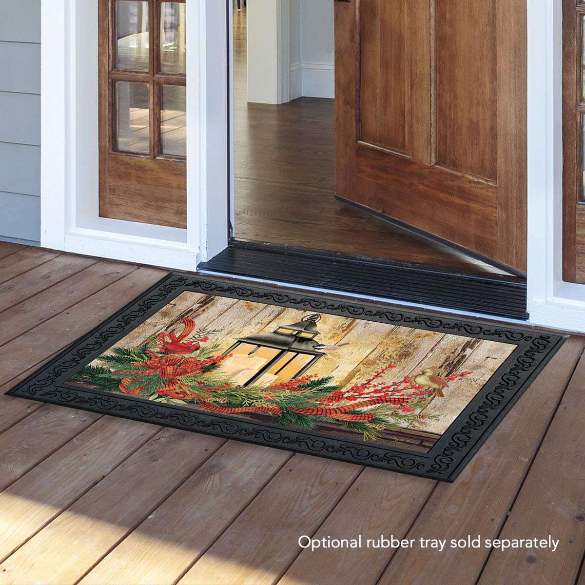 Briarwood Lane Holiday Lantern Christmas Doormat Rustic Cardinals Indoor Outdoor 30' X 18'