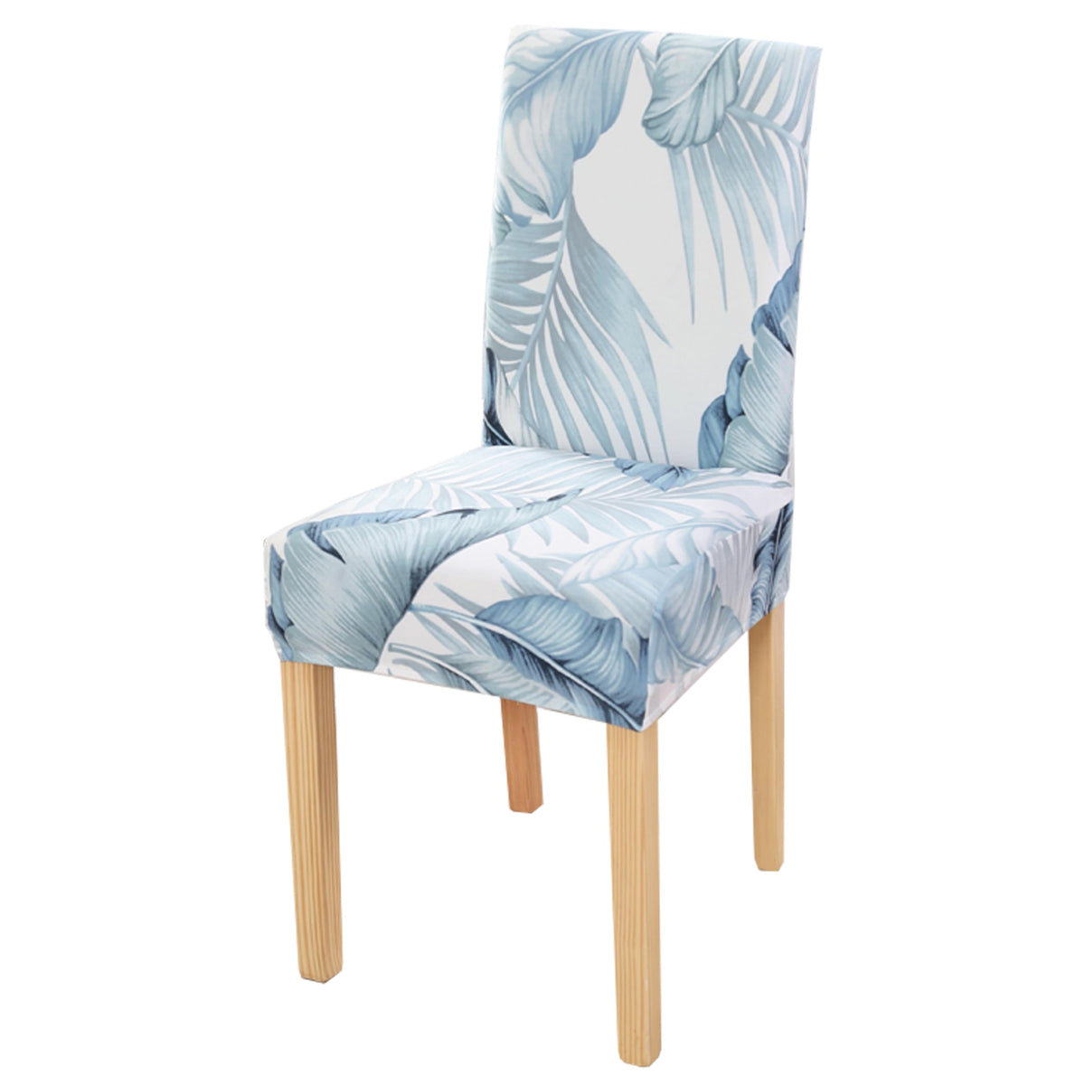 Lalluxy Stretchy Parson Chair Slipcovers For Dining Room Chair Seat Covers Chair Protectors For Party Pet Protection Universal Fit Soft Polyester (Set Of 4, Blue Palm Leaves Ii)
