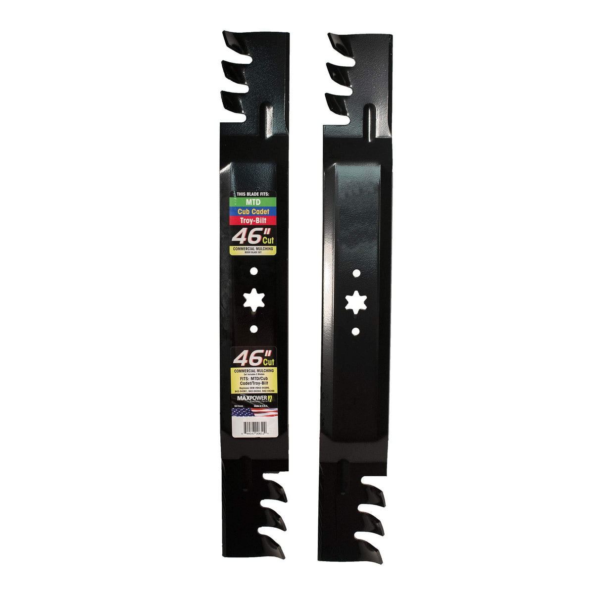 Maxpower 561544Xb Commercial Mulching 2 Blade Set For 46 Cut Mtd, Cub Cadet, Troy-Bilt, 742-04290-X, 942-04290-X, 942-04361, Bla