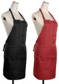 Yellow Weaves Polyester Waterproof Apron, 22 X 30 Inches (Black And Red)  Set Of 2