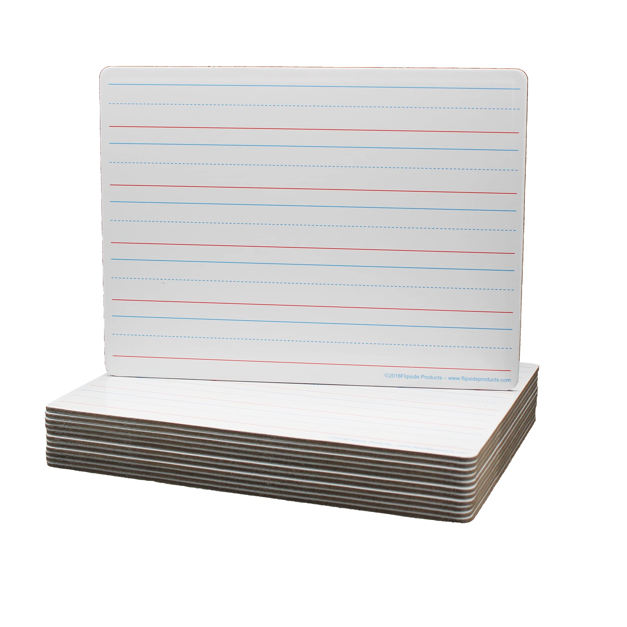 Flipside Products 9 x 12 Magnetic Lined Two-Sided Dry Erase White Boards, Class Pack, Double Sided Lapboard for Class, Reusable 