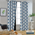 Melodieux Moroccan 100% Blackout Curtains For Bedroom 84 Inches Long, Living Room Thermal Insulated Black Liner Grommet Drapes,