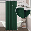 Koufall Dark Green 54X78 Inch Length Waterproof Linen Fabric Shower Curtain