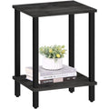 Tutotak End Table, Side Table, Nightstand, 2-Tier Storage Shelf, Sofa Table For Small Space, Living Room, Bed Room, Charcoal Grey Tb01By034