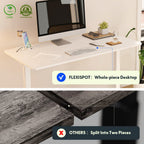 Flexispot En1 Electric Small Standing Desk 40 Inches Adjustable Height Desk For Bedroom Whole-Piece Desk Ergonomic Memory Controller White Table (White Frame + 40' White Top)