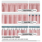 Deconovo Extra Long Blackout Curtains, Back Tab And Rod Pocket Thermal Insulated Room Darkening Curtains For Bedroom - 52X108 Inch, Coral Pink, 2 Panels