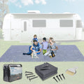 Foundgo Awning Carpet Hdpe Camping Outdoor Rug With Eyelets,Carry Bag,Nails,Broom,For Rv,Patio,Backyard,Picnic,Beach,Trailer 8'*