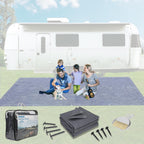 Foundgo Awning Carpet Hdpe Camping Outdoor Rug With Eyelets,Carry Bag,Nails,Broom,For Rv,Patio,Backyard,Picnic,Beach,Trailer 8'*