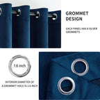 Miulee Velvet Curtains Navy Blue Elegant Grommet Curtains Thermal Insulated Soundproof Room Darkening Curtains/Drapes For Classical Living Room Bedroom 52 X 84 Inch 2 Panels
