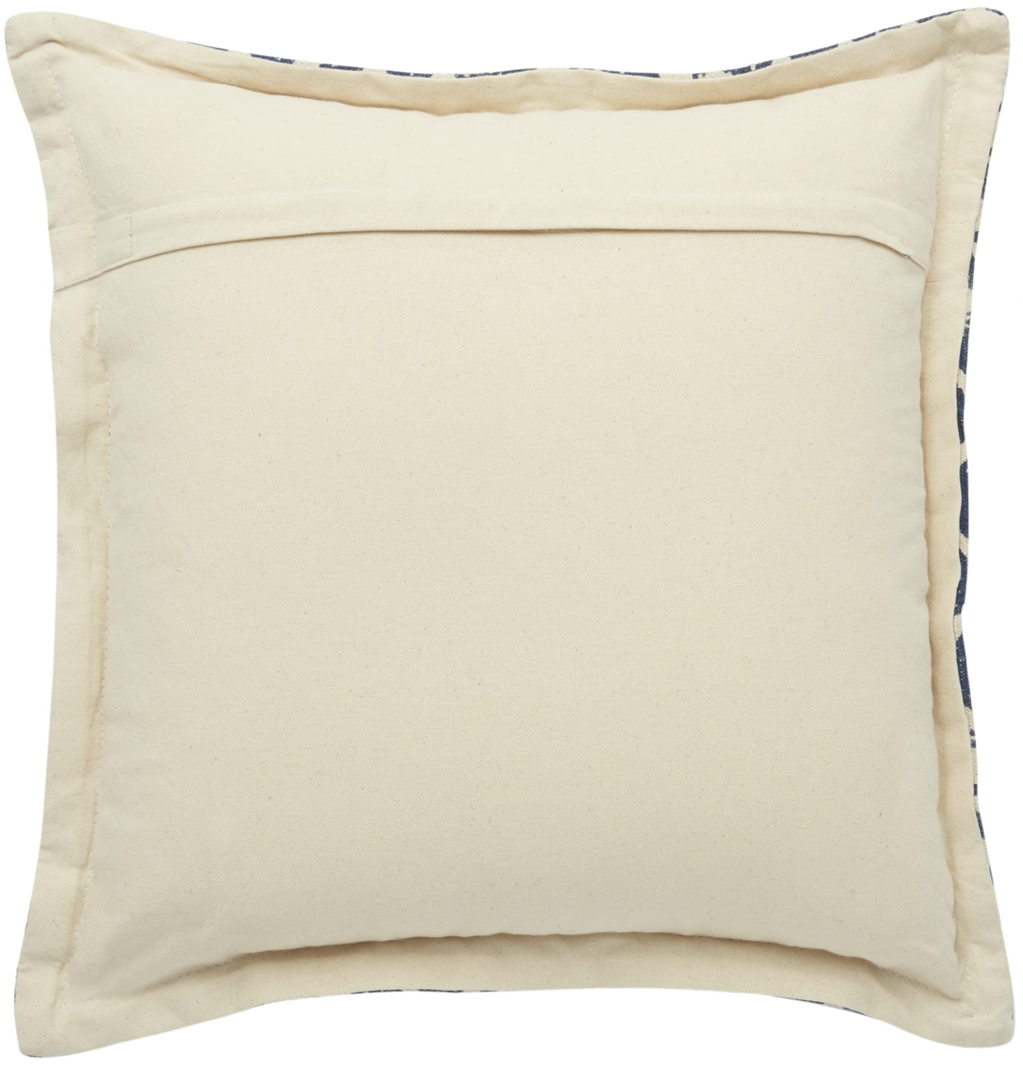 HomeRoots 100% Cotton Indigo and Beige Patchwork Throw Pillow