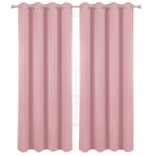 Lemomo 100% Blackout Curtains 52 X 95 Inch/Pink Curtains 2 Panels With Black Lining Room Darkening Thermal Insulated Bedroom Cur