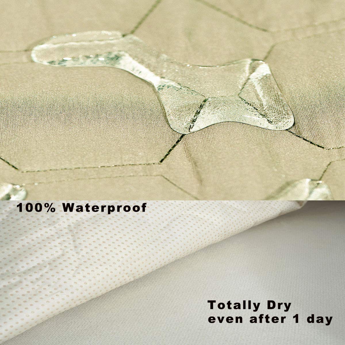 Rbsc Home Recliner Chair Cover 30 Inch Beige Recliner Covers 100% Waterproof Anti-Slip Large Recliner Slipcovers For Pets Dogs C