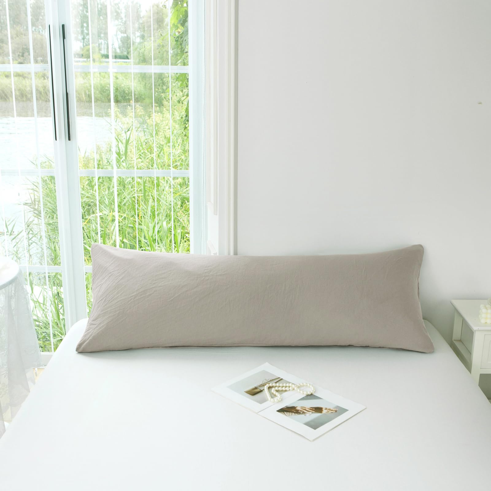 Mildly Super Soft Pillowcase - Washed Microfiber Lightweight Oatmeal Pillow Cases Body Size 1Pcs, Easy Care And Fade Resistant S