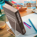 Maxgear Bookends Acrylic Book Ends Clear Book Ends For Shelves Decorative Bookends For Shelves Non-Skid Book End Heavy Duty Book