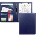 Waveyu Padfolio Clipboard Folder Portfolio, Faux Leather Storage Clipboard With Cover For Letter Size A4 Writing Pad Pen Holderf