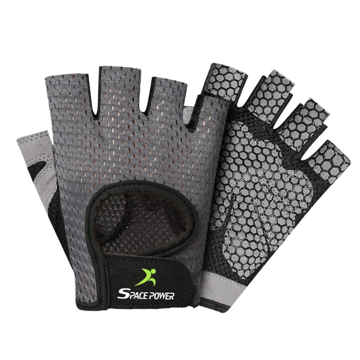Spacepower Workout Gloves, Weight Lifting Gloves For Womenmen, Lightweight Breathable Gym Gloves For Exercise (Xlarge, Gray)