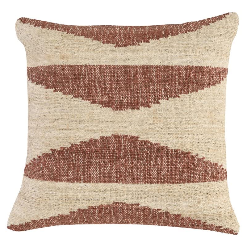 Kosas Home Simo 22X22 Jute And Cotton Throw Pillow In Beige/Antique Copper