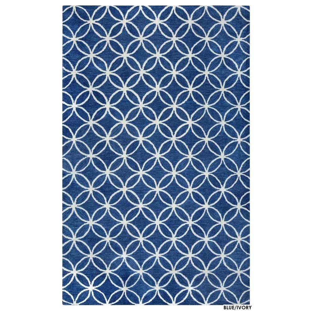 Rizzy Home Alora Decor Holland 5' X 8' Geometric Blue/Ivory Hand-Tufted Area Rug
