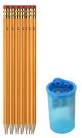 Top Quality Value Packs 2 Pencils Pre Sharpened Wood Cased 2 Hb Pencils Box Of 12 Yellow Includes 1 Pencil Sharpener Plastic Can