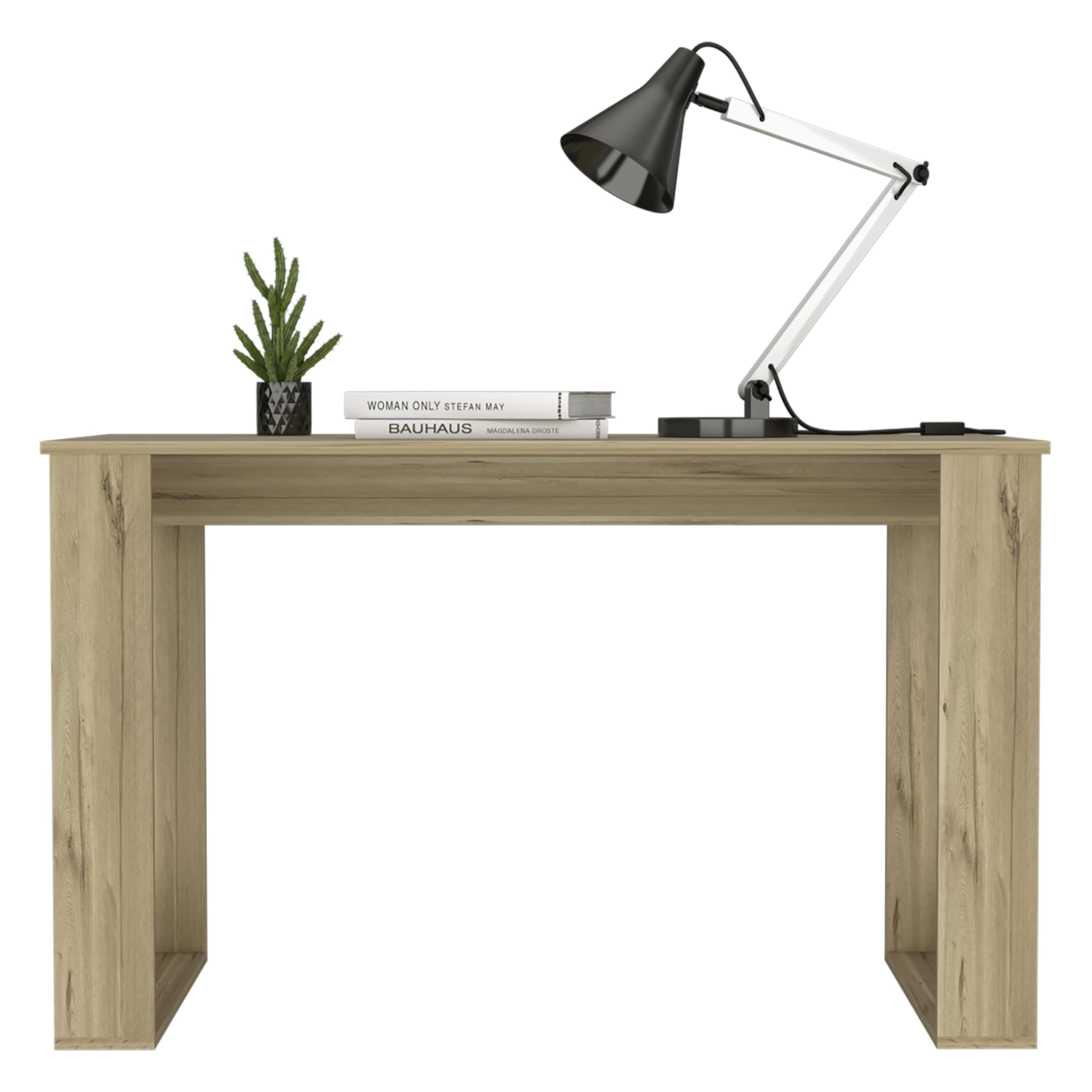 Melb Writing Desk 28.7&quot;H x 47.2&quot;W - Light Oak, Ample Workstation, Sturdy Legs, Compact Design for Home Office