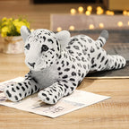 Gisqis Snow Leopard Stuffed Animals, 24' Stuffed Snow Leopard Plush White Leopard Plush Toys Pillow Soft Realistic Jungle Stuff